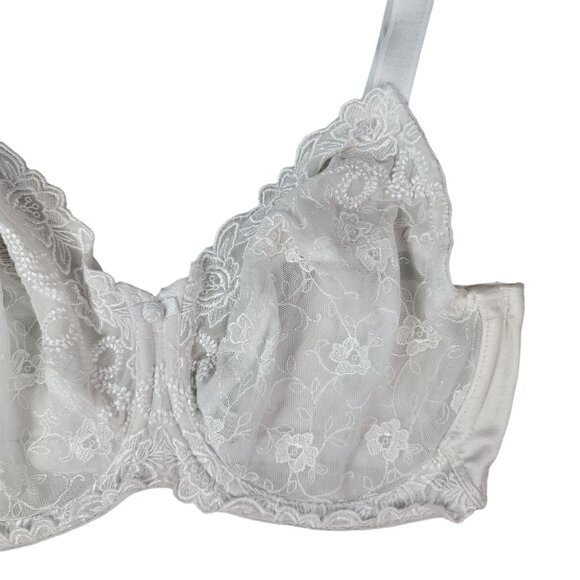 Wacoal Renaissance Rose Lace Bra White 34DD Full Coverage Underwire Adj #85720 - Picture 3 of 10